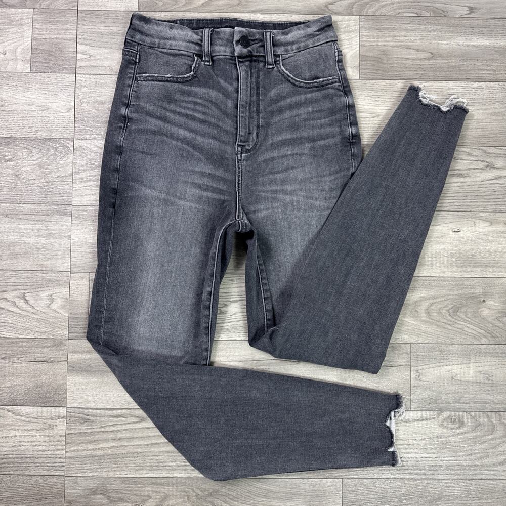American Eagle Curvy Highest Rise Jegging Jeans Skinny Gray Wash sz 4 Short
